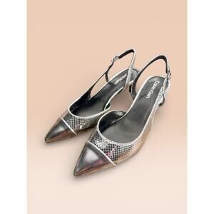 Calvin Kleins Women's Dasta Kitten Heel Slingback Pumps - Silver - 8 M